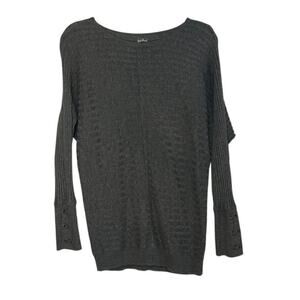 NY&Co Soho Grey Ribbed Sleeve Top, M